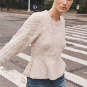 Madewell Peplum Pullover Sweater XXS